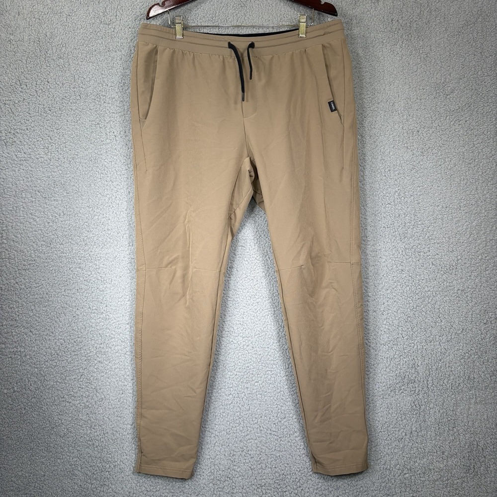 UNRL Performance Pants Mens XL Tan Apex Joggers Stretch Drawstring Athleisure